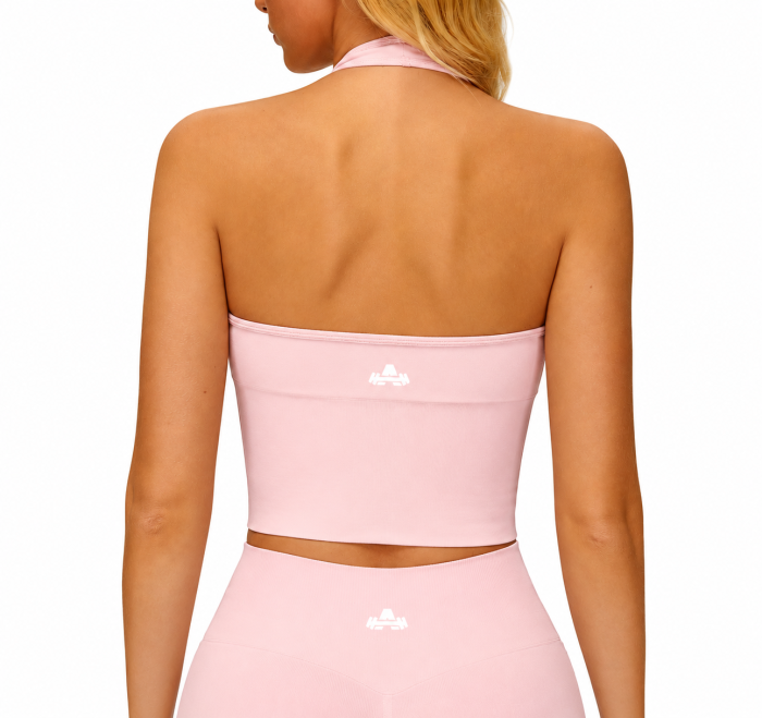 Essentials Seamless Crop Top Pink - Image 2