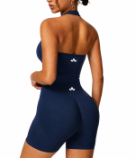Essentials Seamless Crop Top Blue - Image 2