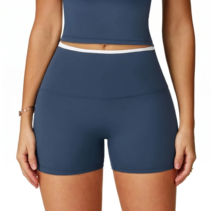 Active High-Waist Shorts Blue Navy - Image 2