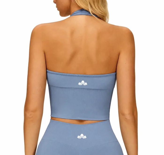 Essentials Seamless Crop Top Light Blue - Image 2